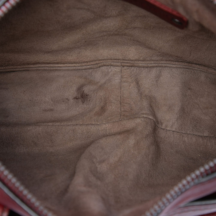 Intrecciato à finitions Multi Poche Sac Rouge