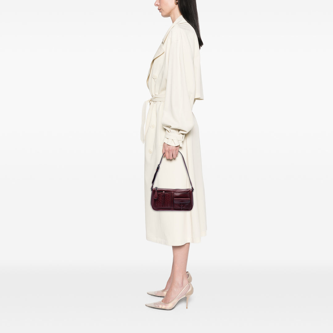 Intrecciato à finitions Multi Poche Sac Rouge