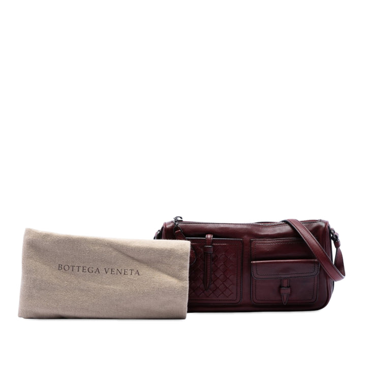 Intrecciato à finitions Multi Poche Sac Rouge