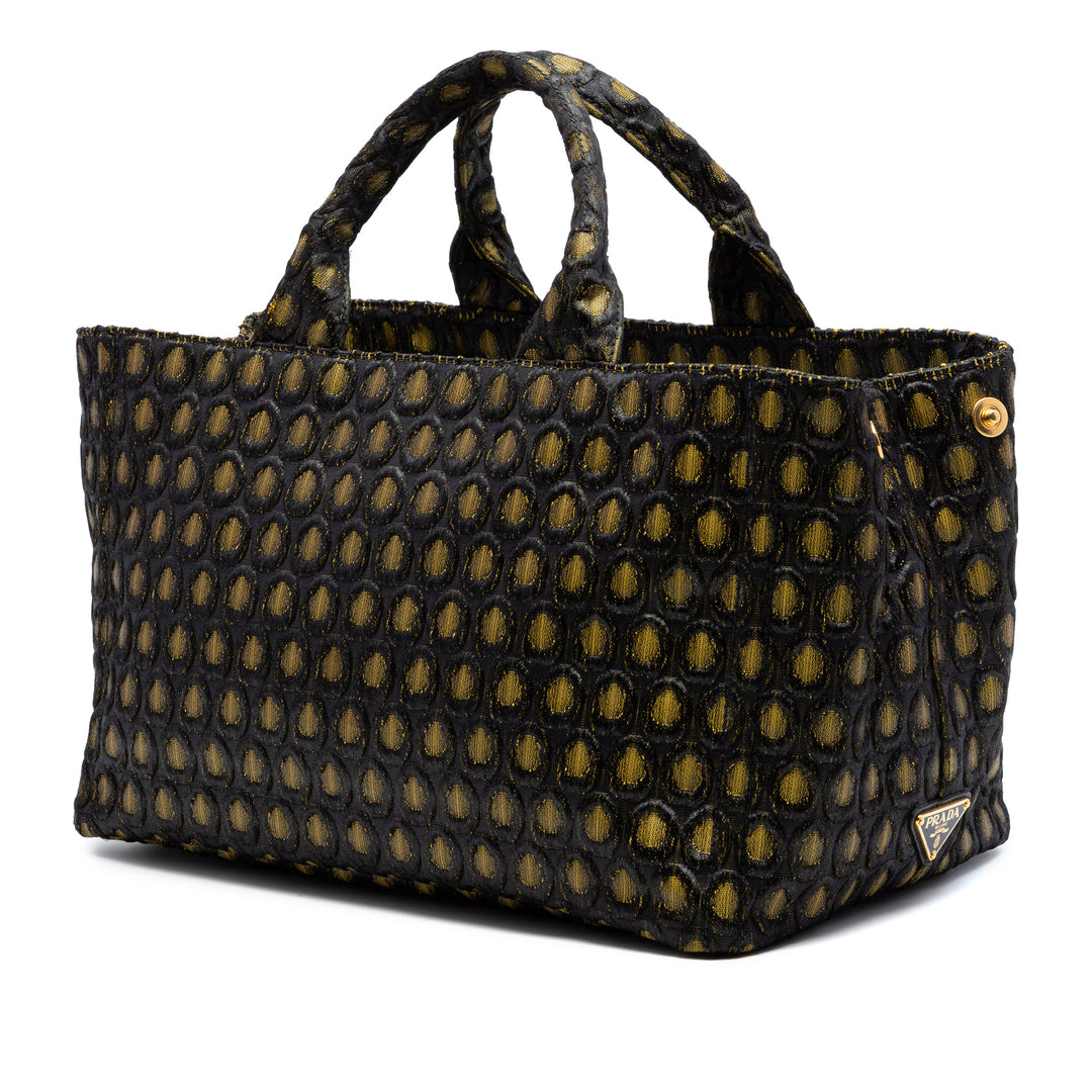 Prada Tessuto Broccato Canapa Cabas