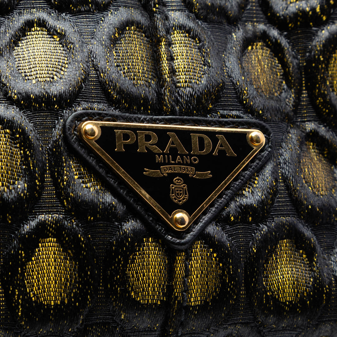 Prada Tessuto Broccato Canapa Cabas