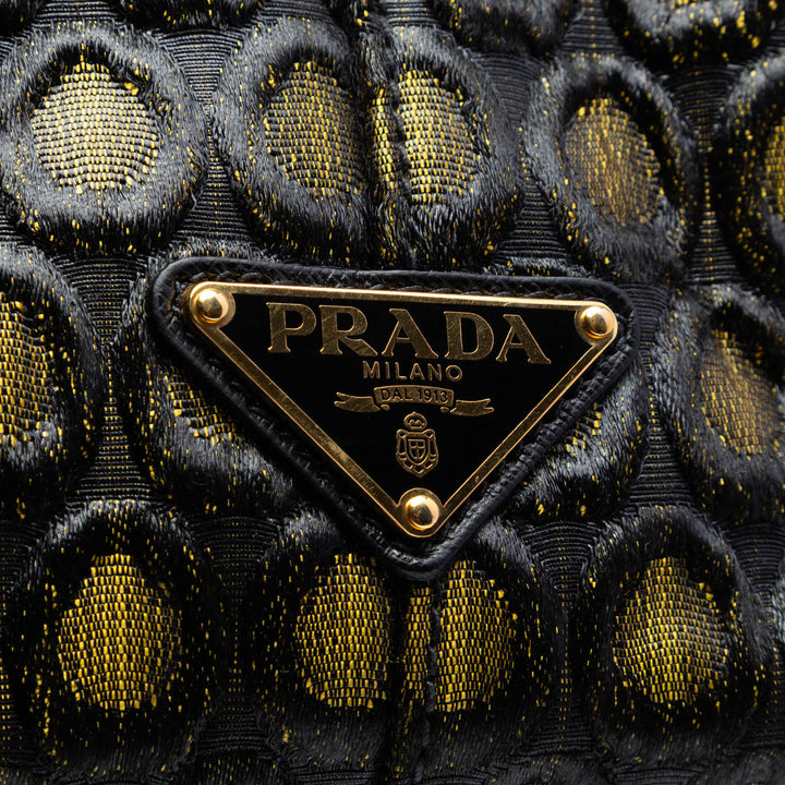 Prada Tessuto Broccato Canapa Cabas