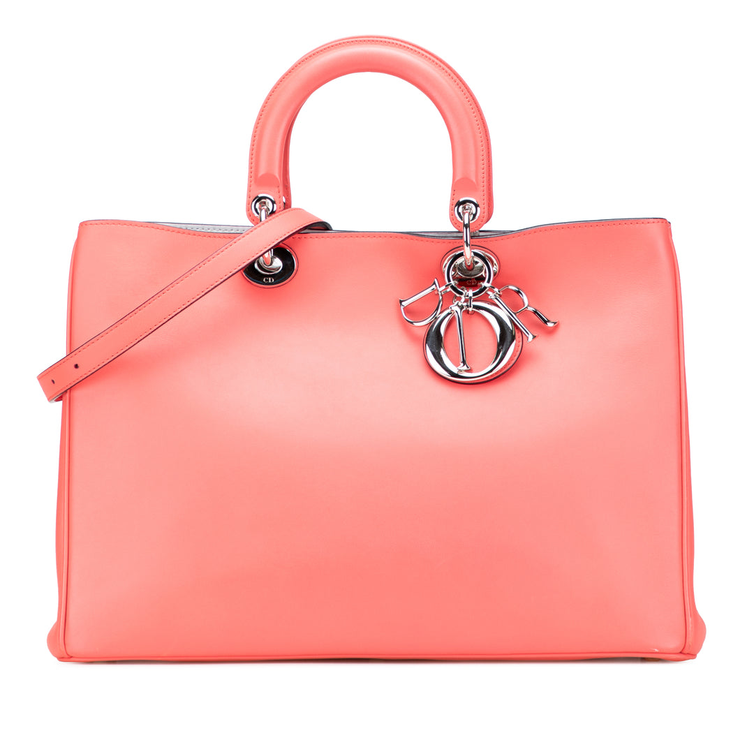 Large Leather Diorissimo Satchel Pink - Gaby Paris