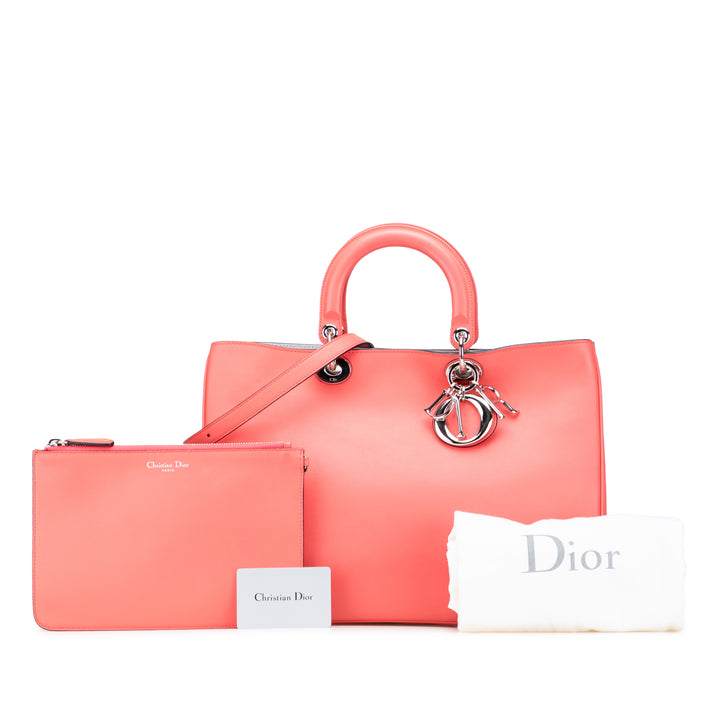Large Leather Diorissimo Satchel Pink - Gaby Paris