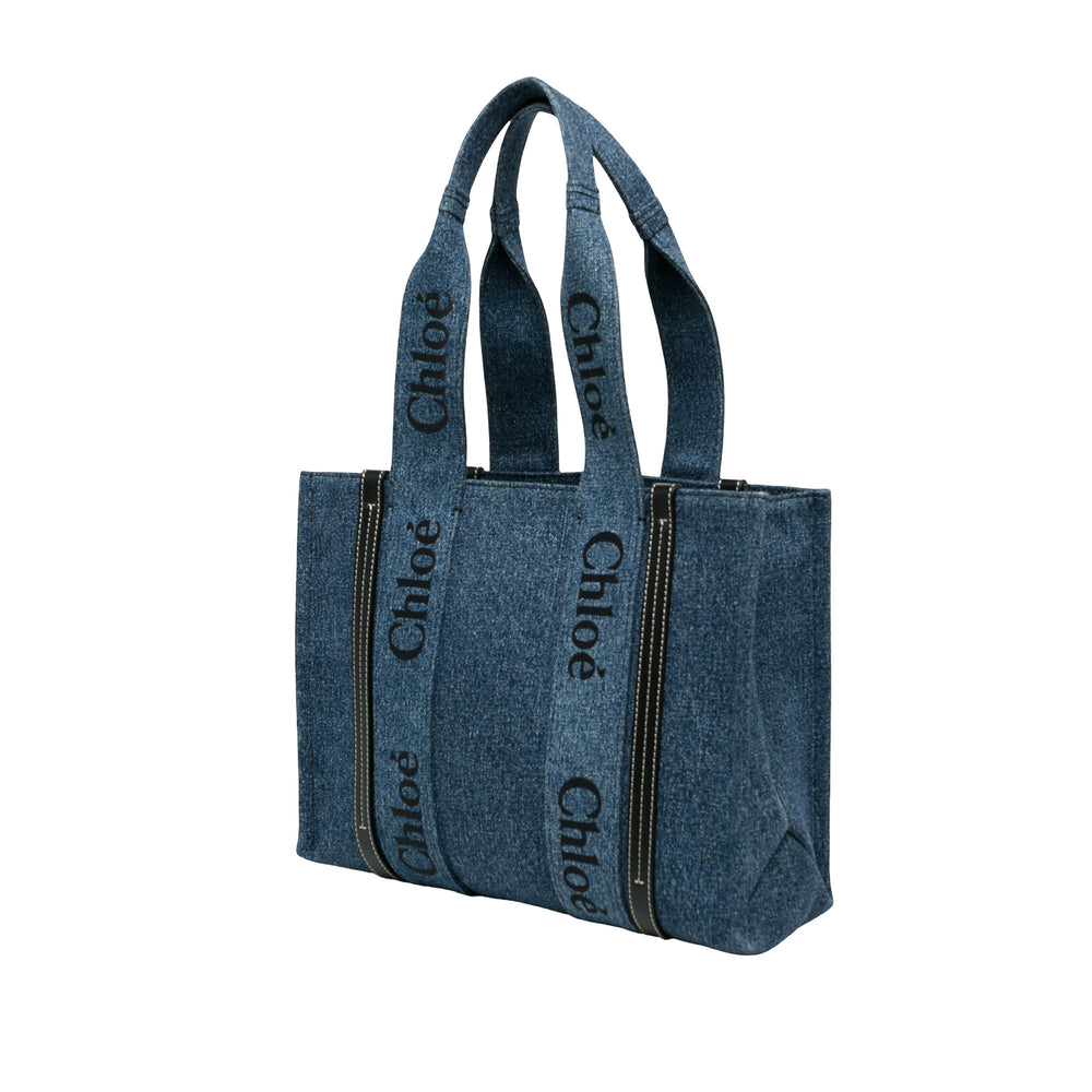 Chloé Cabas Woody Jean Moyen Bleu – vue 2 – GABY PARIS