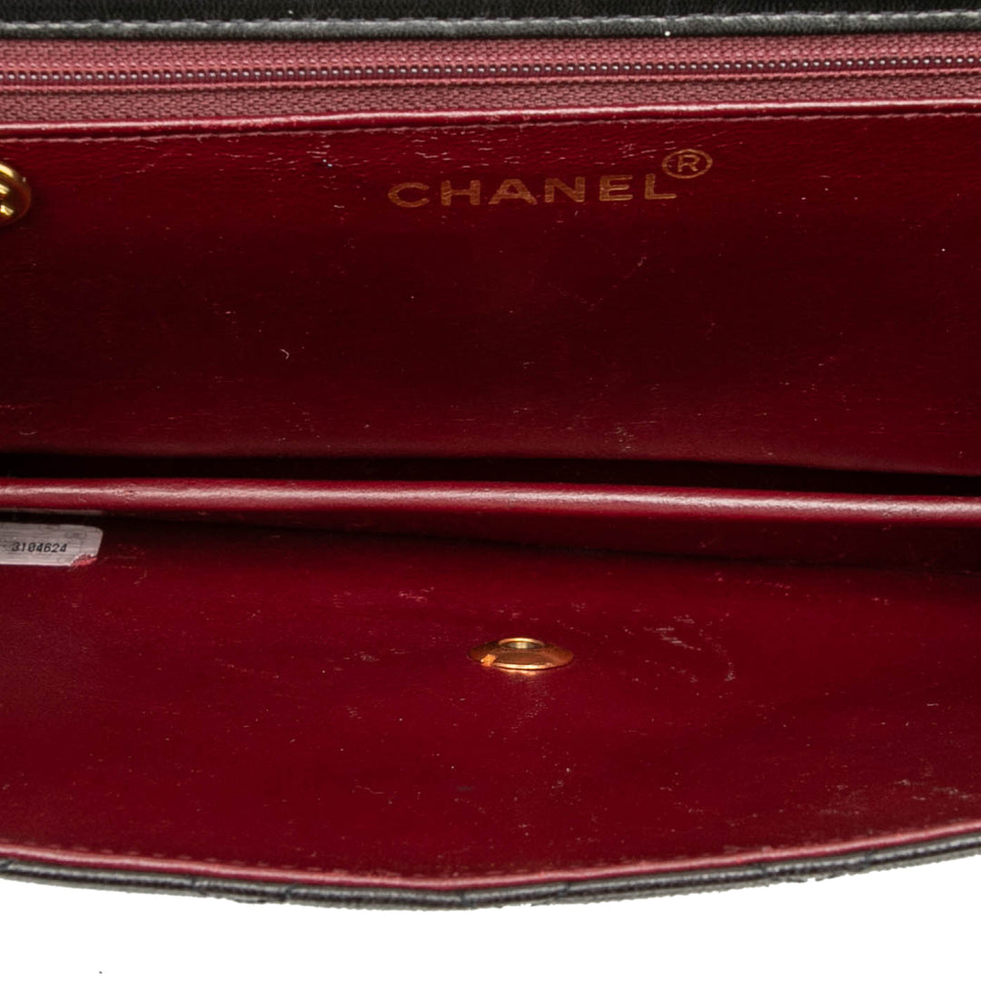 Chanel Small CC Matelassé Cuir d’agneau Simple rabat