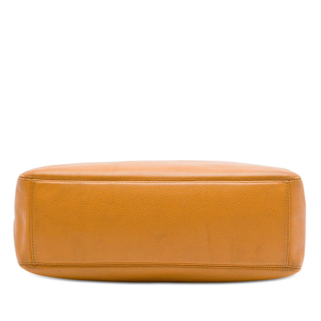 Chanel CC Caviar Wood anse supérieure Cabas