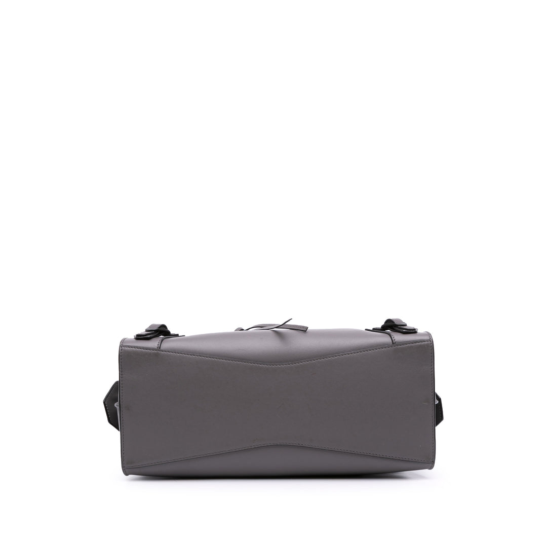 Balenciaga Small Smooth Cuir de veau Motocross Neo Classic City Sac cartable Gris