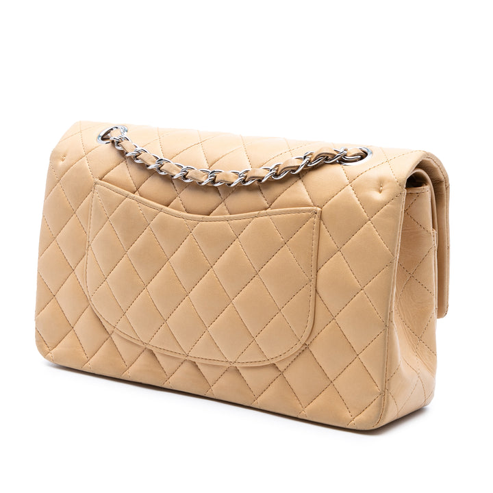 Chanel Medium Classic Cuir d’agneau Double rabat Marron
