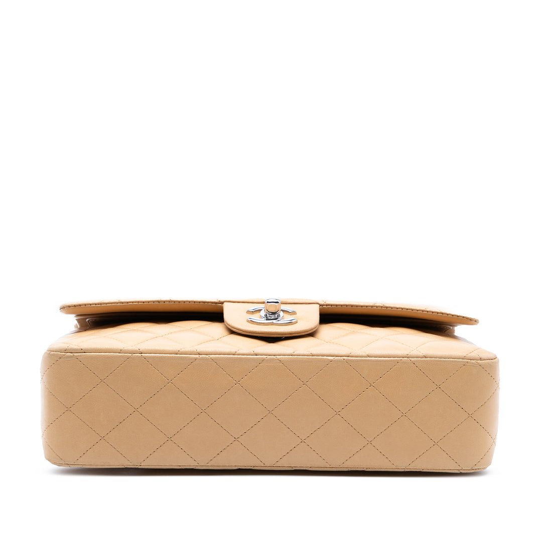 Chanel Medium Classic Cuir d’agneau Double rabat Marron