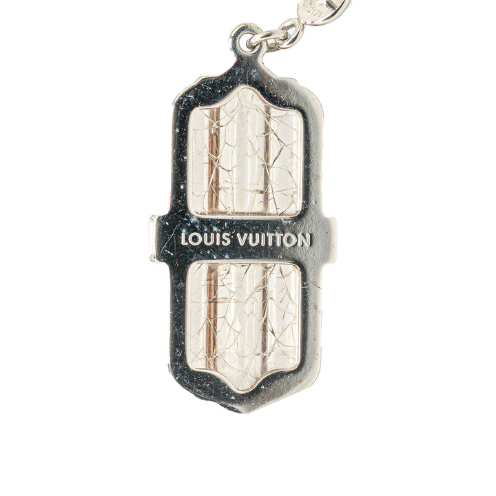 Louis Vuitton Brass Book De Reille Rock My World Drop Push Back Earrings Silver - GABY PARIS