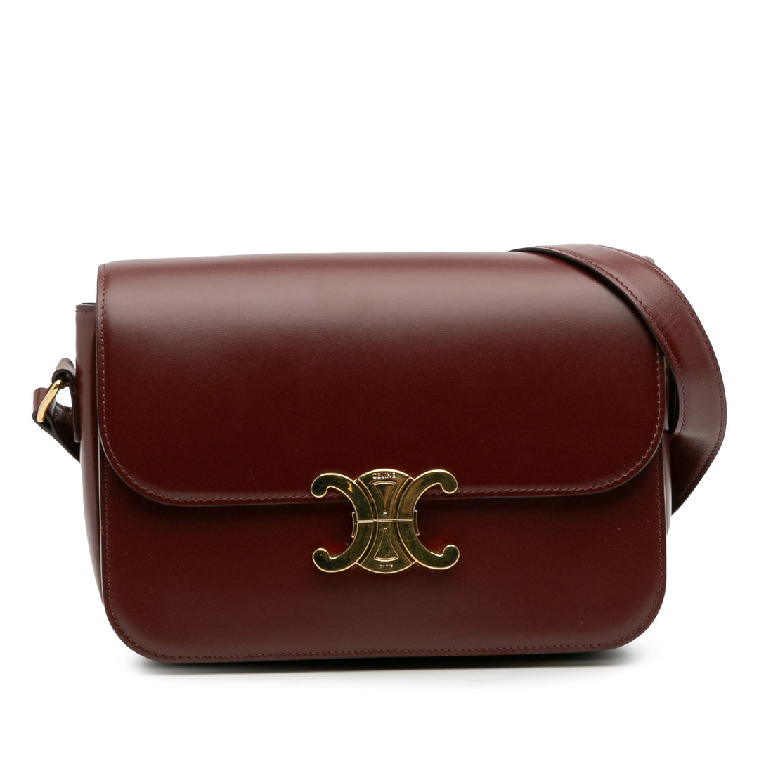 Classique Shiny Calfskin Triomphe Crossbody Red - Gaby Paris