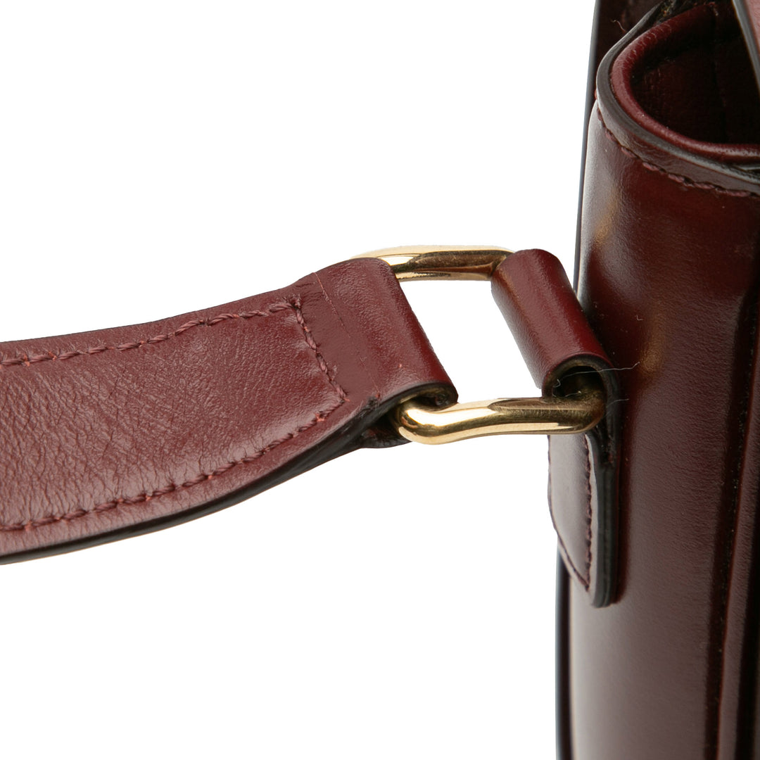 Classique Shiny Calfskin Triomphe Crossbody Red - Gaby Paris