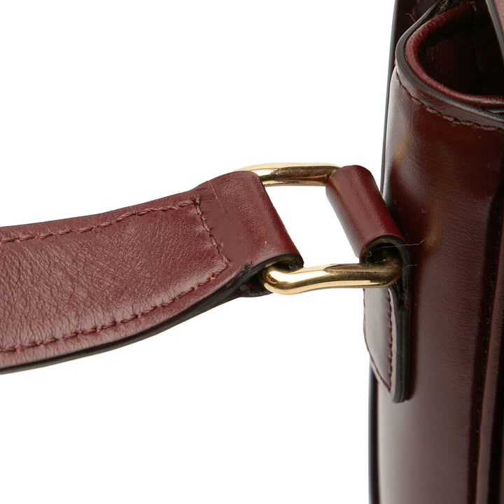 Classique Shiny Calfskin Triomphe Crossbody Red - Gaby Paris