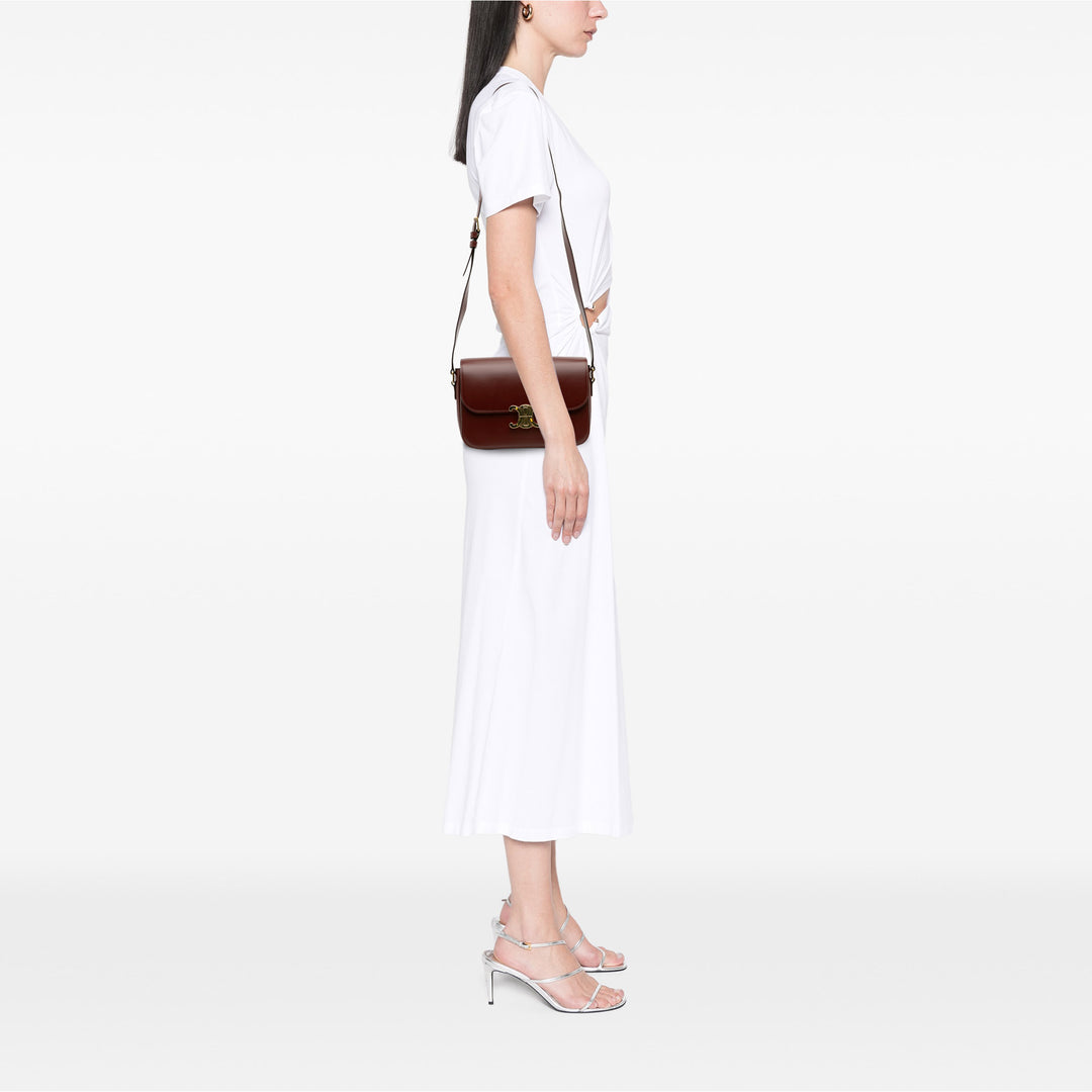 Classique Shiny Calfskin Triomphe Crossbody Red - Gaby Paris
