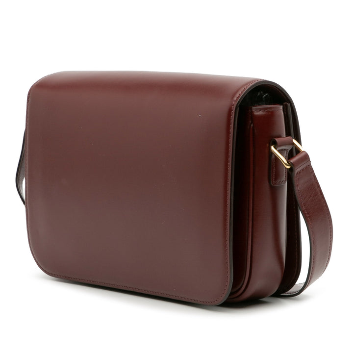 Classique Shiny Calfskin Triomphe Crossbody Red - Gaby Paris