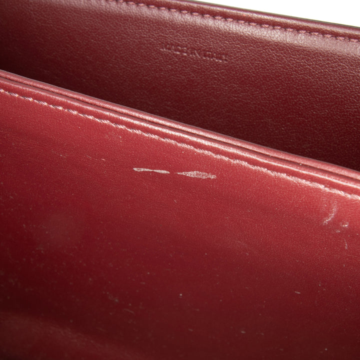 Classique Shiny Calfskin Triomphe Crossbody Red - Gaby Paris
