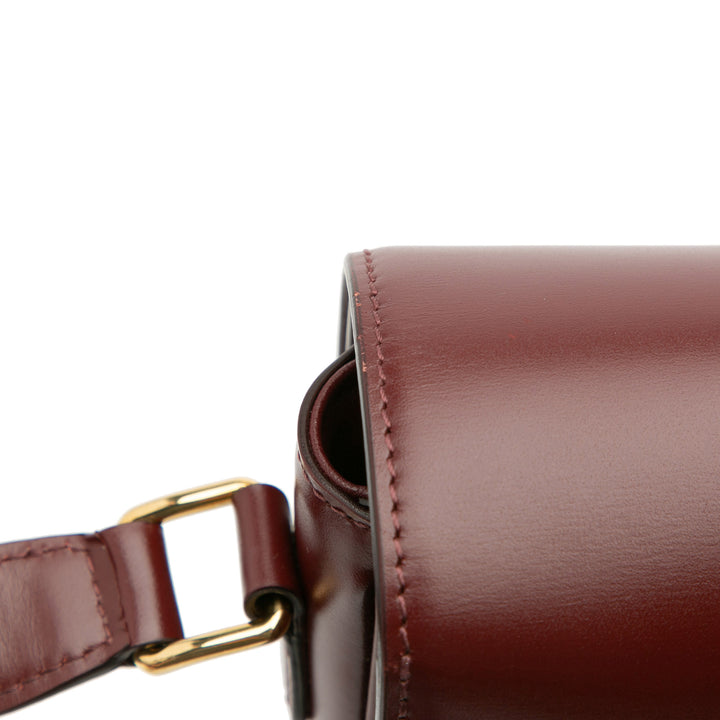 Classique Shiny Calfskin Triomphe Crossbody Red - Gaby Paris