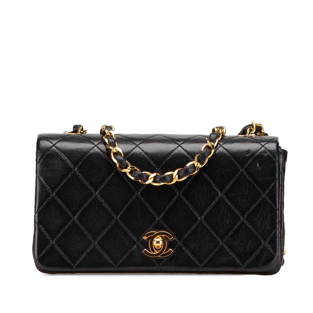 Mini CC Quilted Lambskin Full Flap Black - Gaby Paris