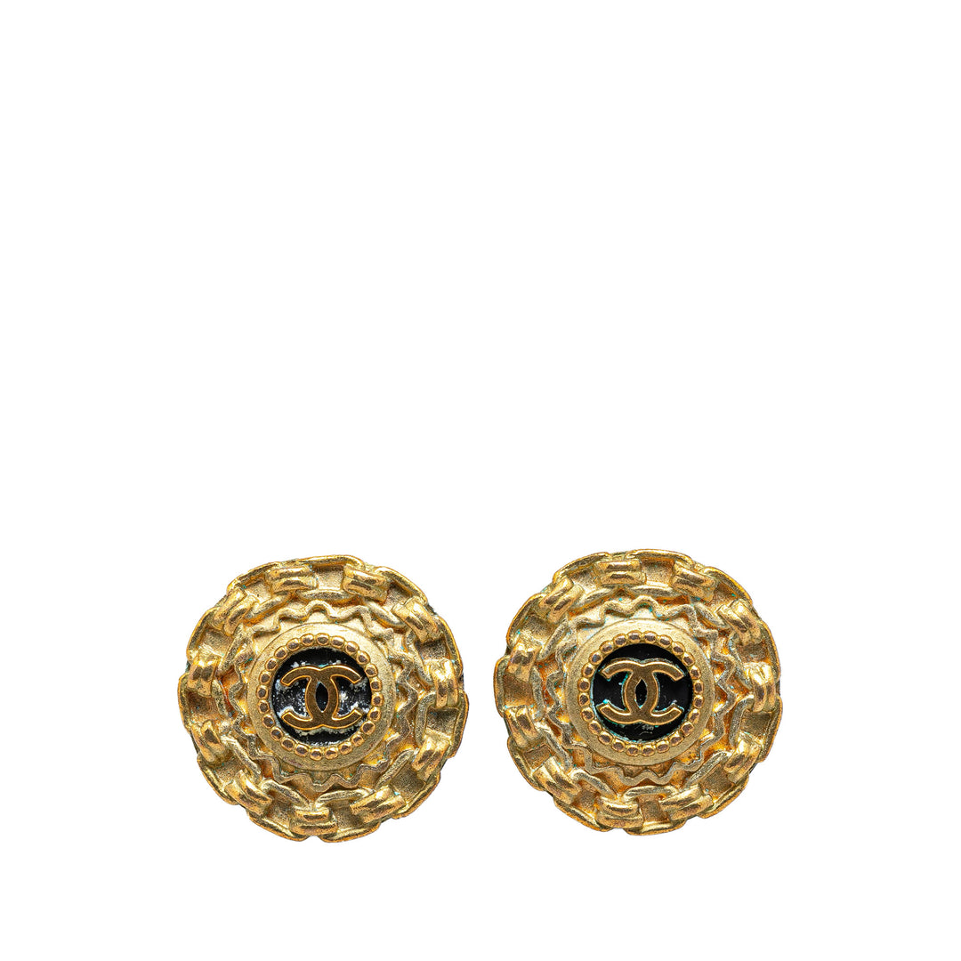 Gold Plated CC Clip On Earrings Gold - Gaby Paris