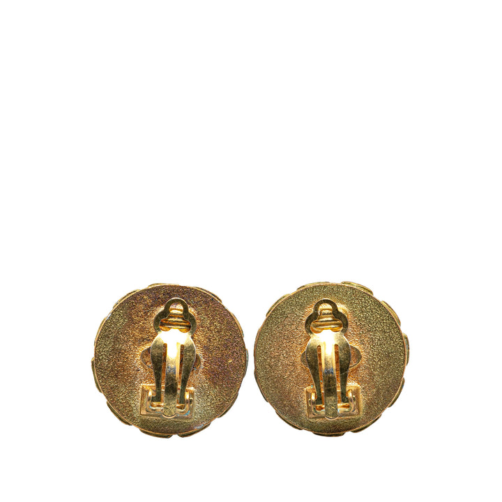 Gold Plated CC Clip On Earrings Gold - Gaby Paris