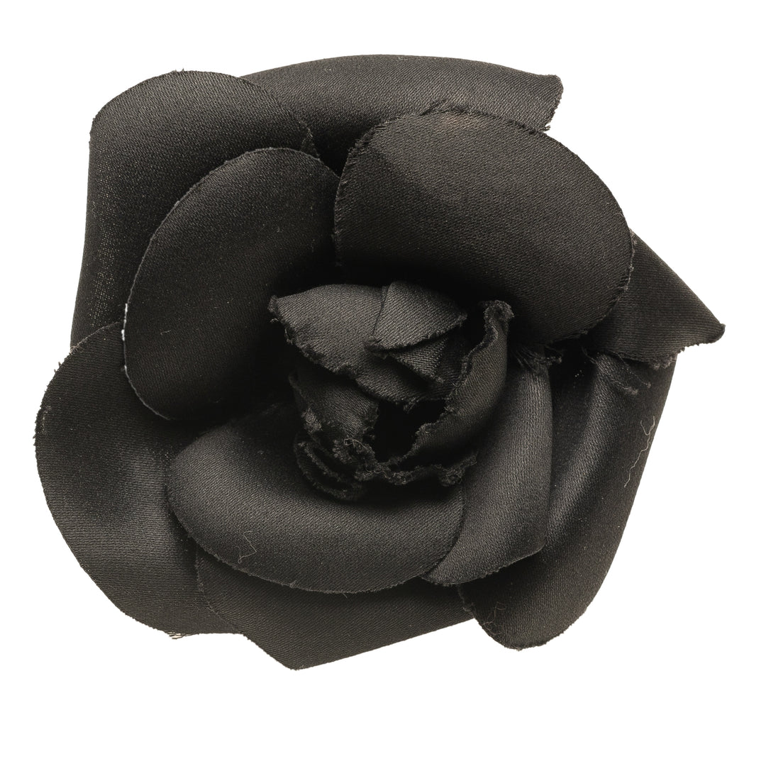 Cotton Camellia Brooch Black - Gaby Paris