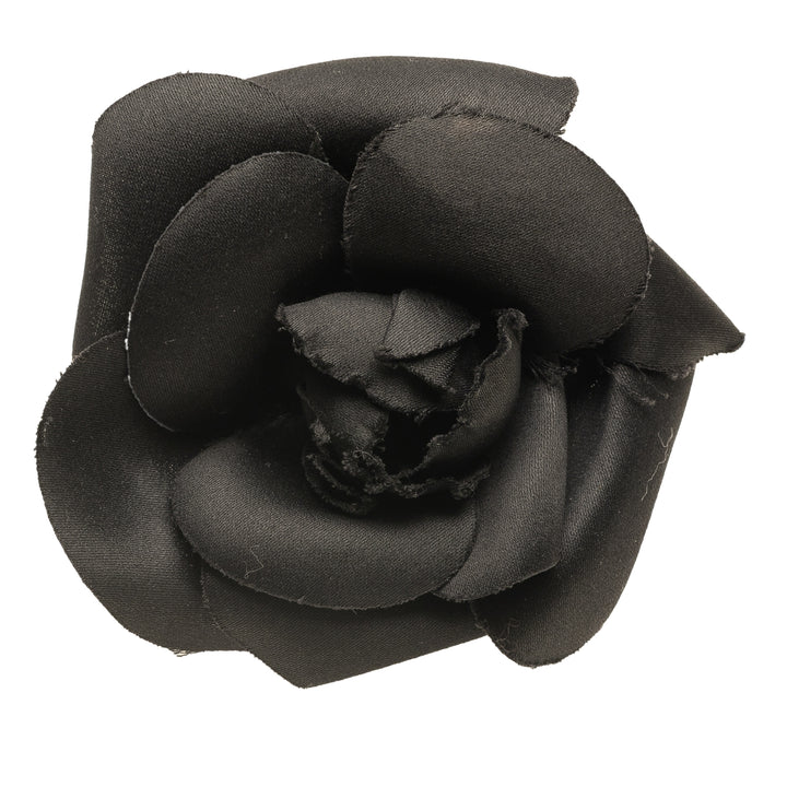 Cotton Camellia Brooch Black - Gaby Paris