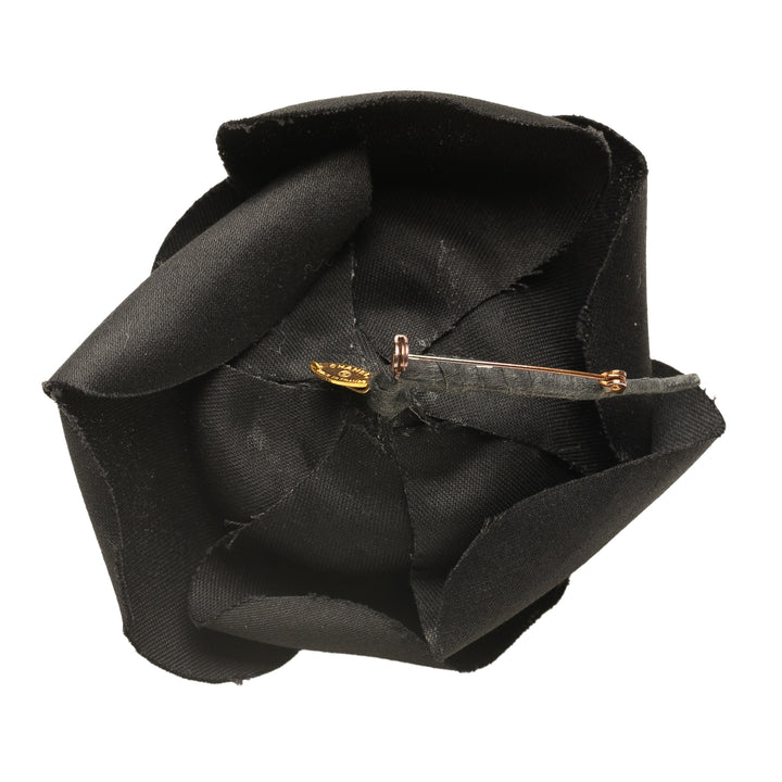 Cotton Camellia Brooch Black - Gaby Paris