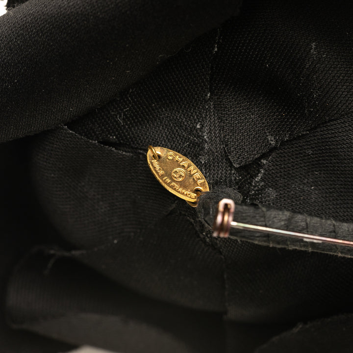 Cotton Camellia Brooch Black - Gaby Paris