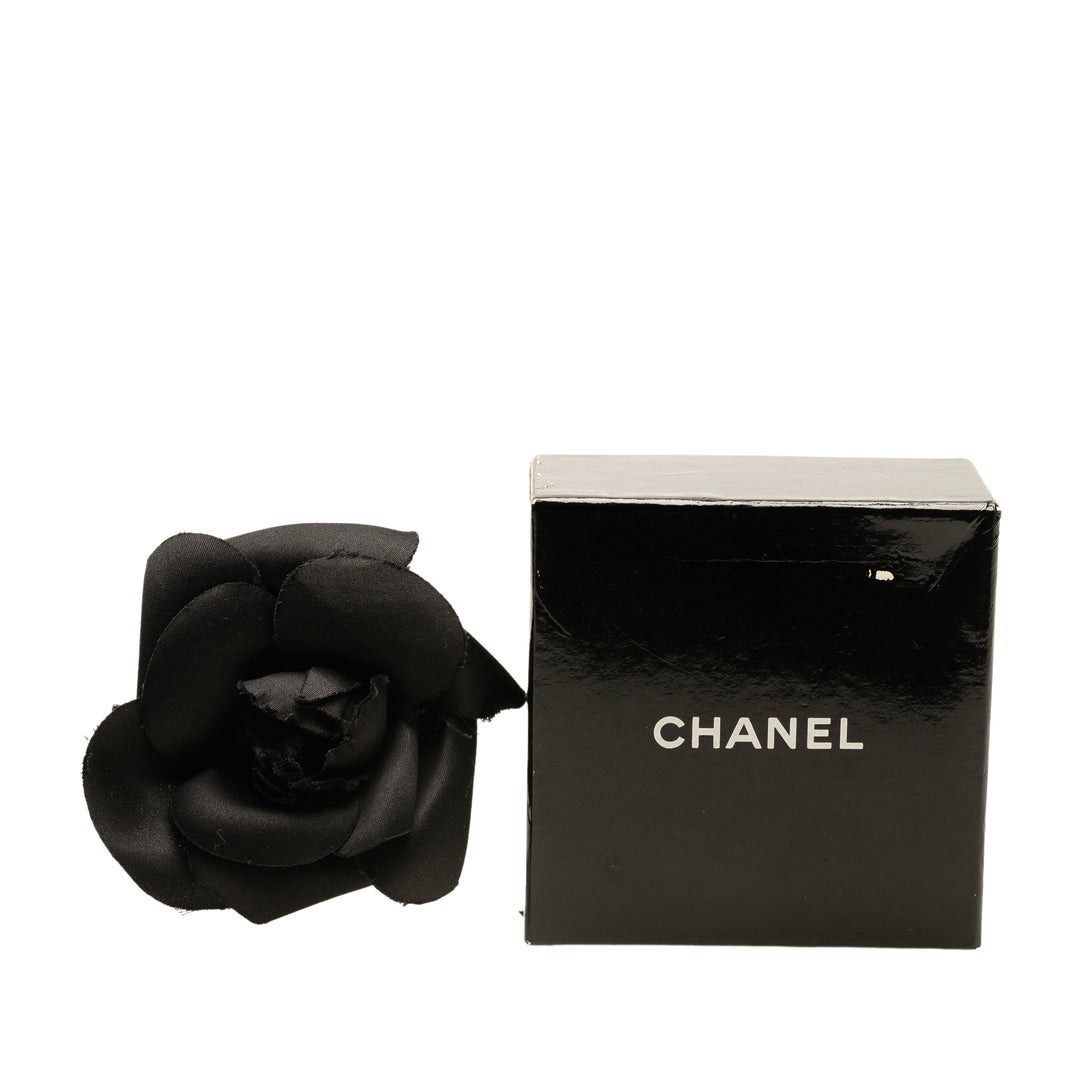 Cotton Camellia Brooch Black - Gaby Paris