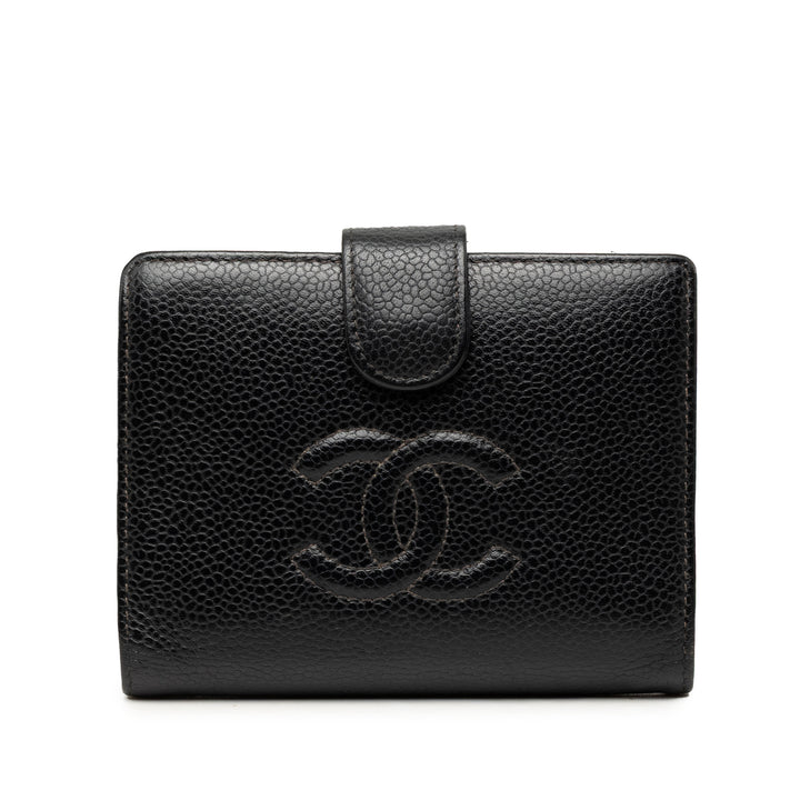 Chanel CC Deux volets Portefeuille Cuir caviar