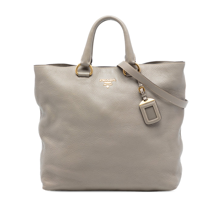 Prada Vitello Daino Open Convertible Cabas