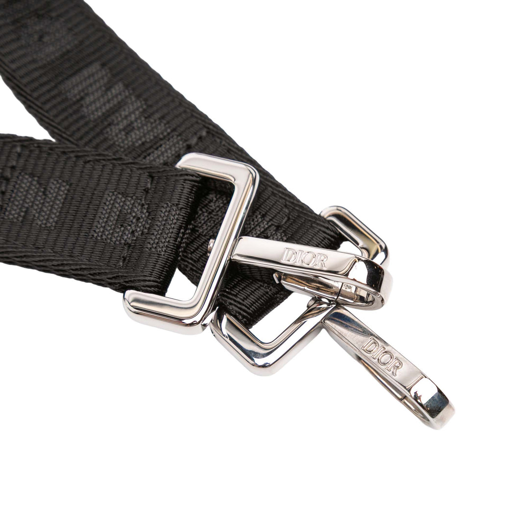 Dior CD Diamond Coated Toile Safari Sac with Strap