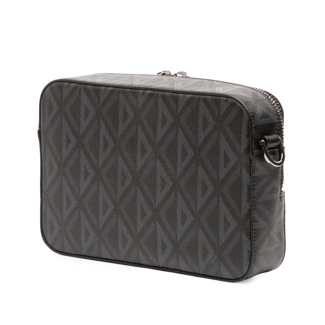 Dior CD Diamond Coated Toile Safari Sac with Strap