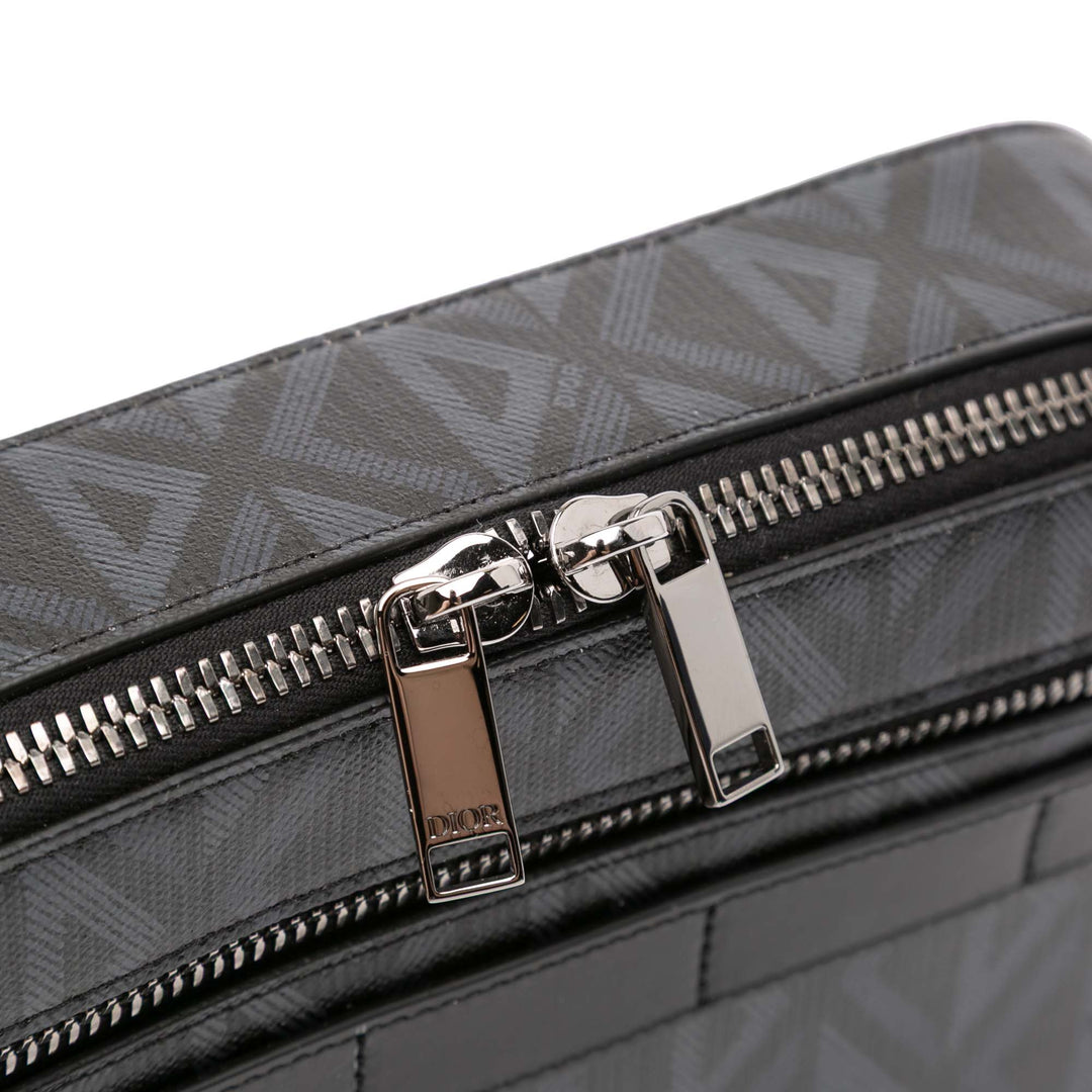 Dior CD Diamond Coated Toile Safari Sac with Strap