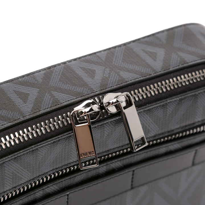 Dior CD Diamond Coated Toile Safari Sac with Strap