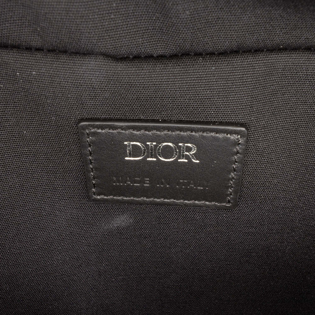 Dior CD Diamond Coated Toile Safari Sac with Strap