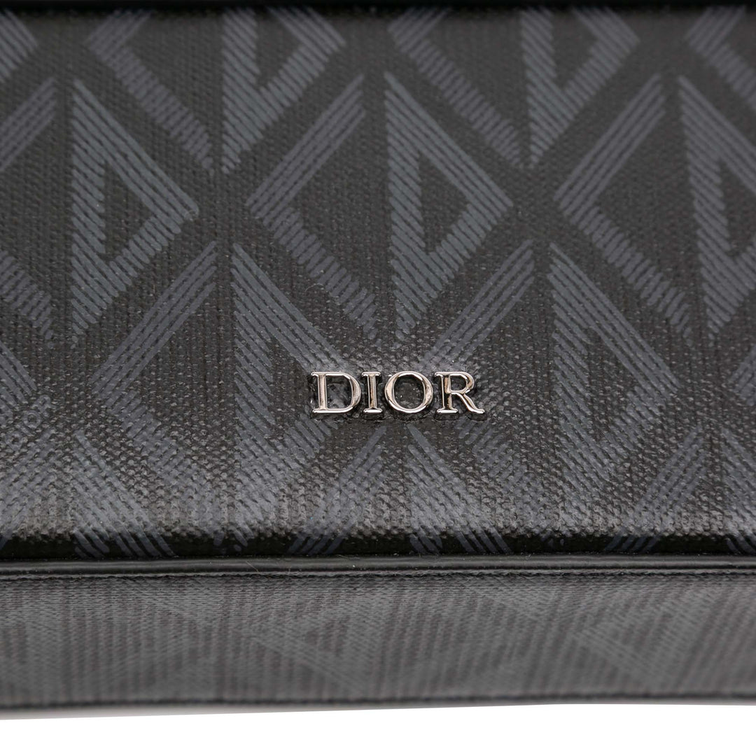 Dior CD Diamond Coated Toile Safari Sac with Strap