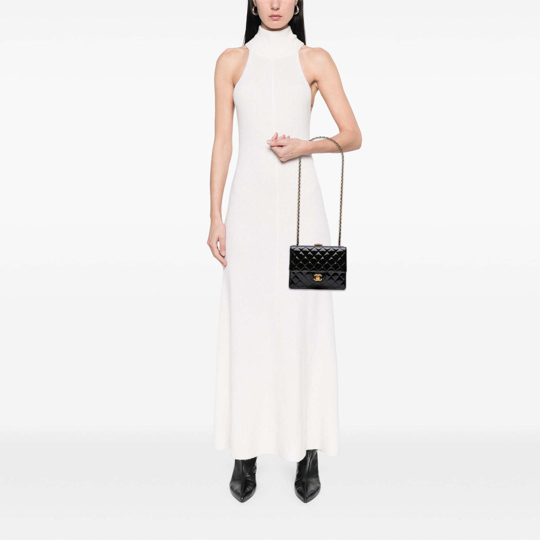 CC Quilted Patent Frame Flap Black - Gaby Paris