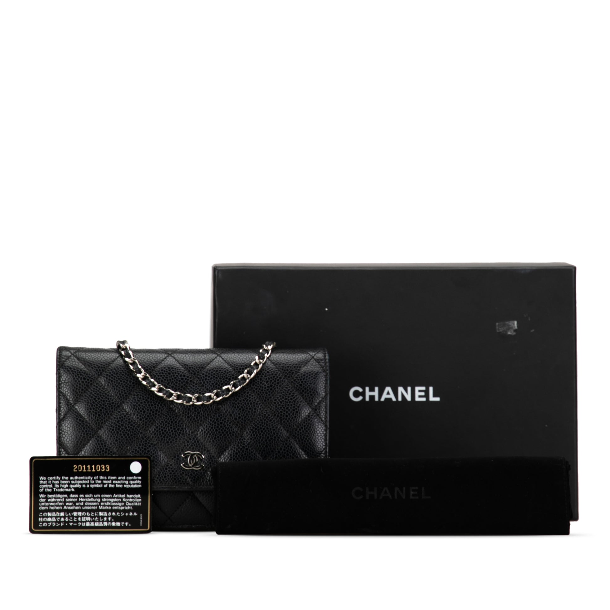 CC Caviar Wallet on Chain Black - Gaby Paris