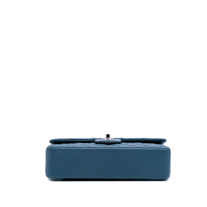 Medium Classic Lambskin Double Flap Blue - Gaby Paris