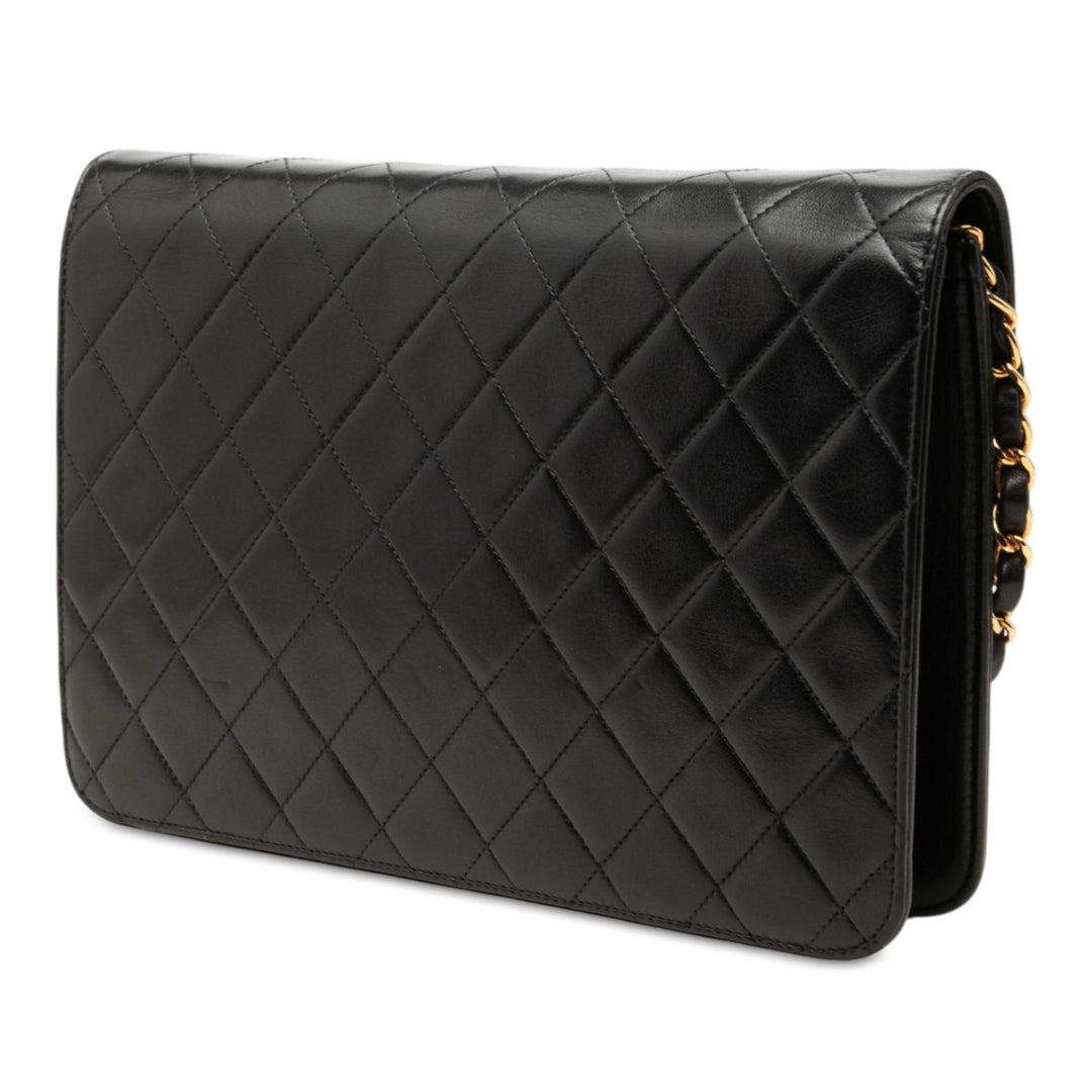 CC Matelassé Rabat simple Moyen Cuir d'agneau Noir
