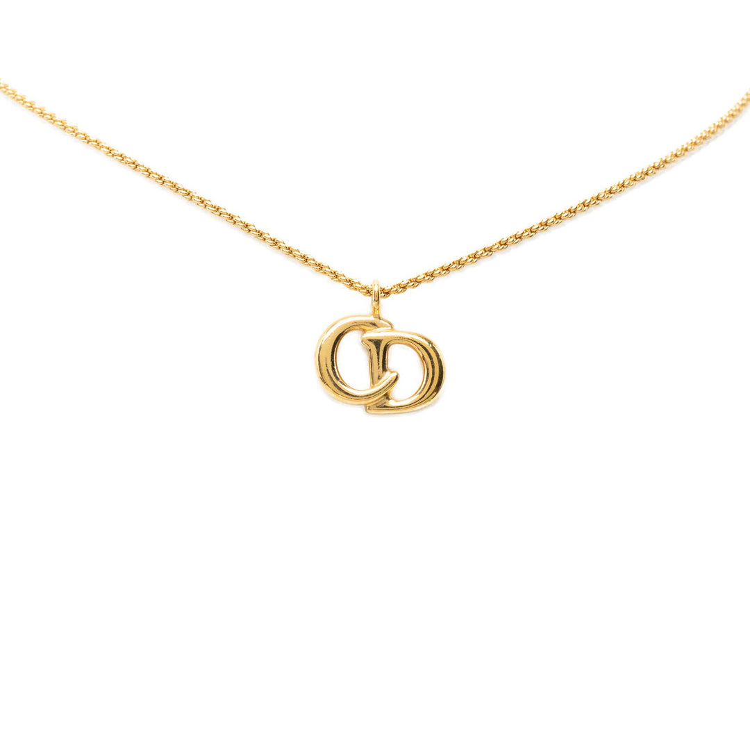 plaqué CD Logo Pendant Collier Doré
