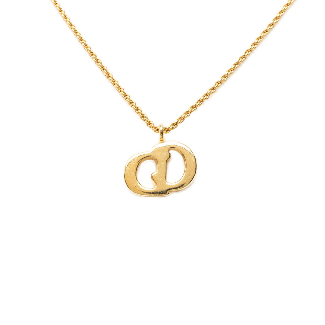 plaqué CD Logo Pendant Collier Doré