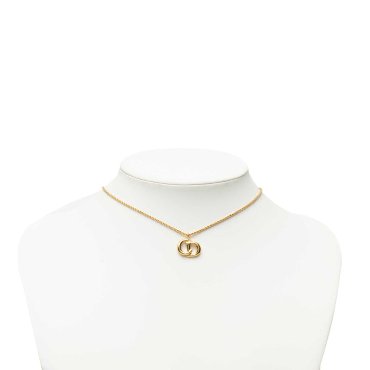 plaqué CD Logo Pendant Collier Doré