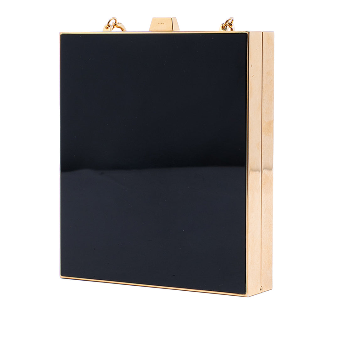 Saint Laurent Acrylic Tuxedo Boîte Pochette avec chaîne
