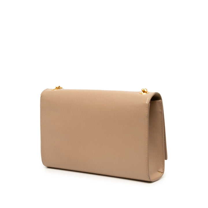 Saint Laurent Sac bandoulière Grain De Poudre Kate Monogram Moyen Beige – vue 2 – GABY PARIS