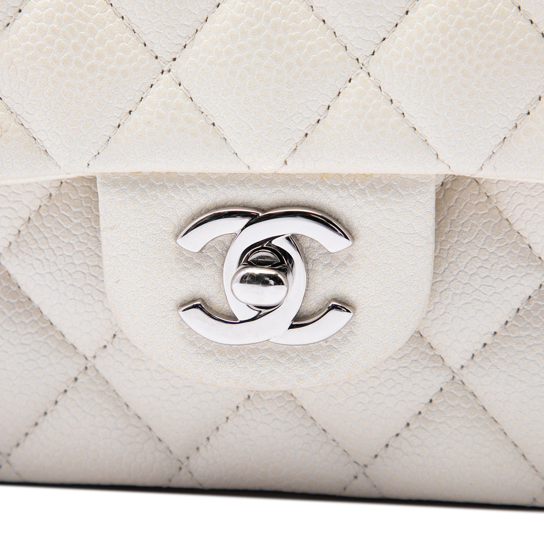 Chanel Classic Double rabat Moyen Cuir caviar Blanc – vue 5 – GABY PARIS