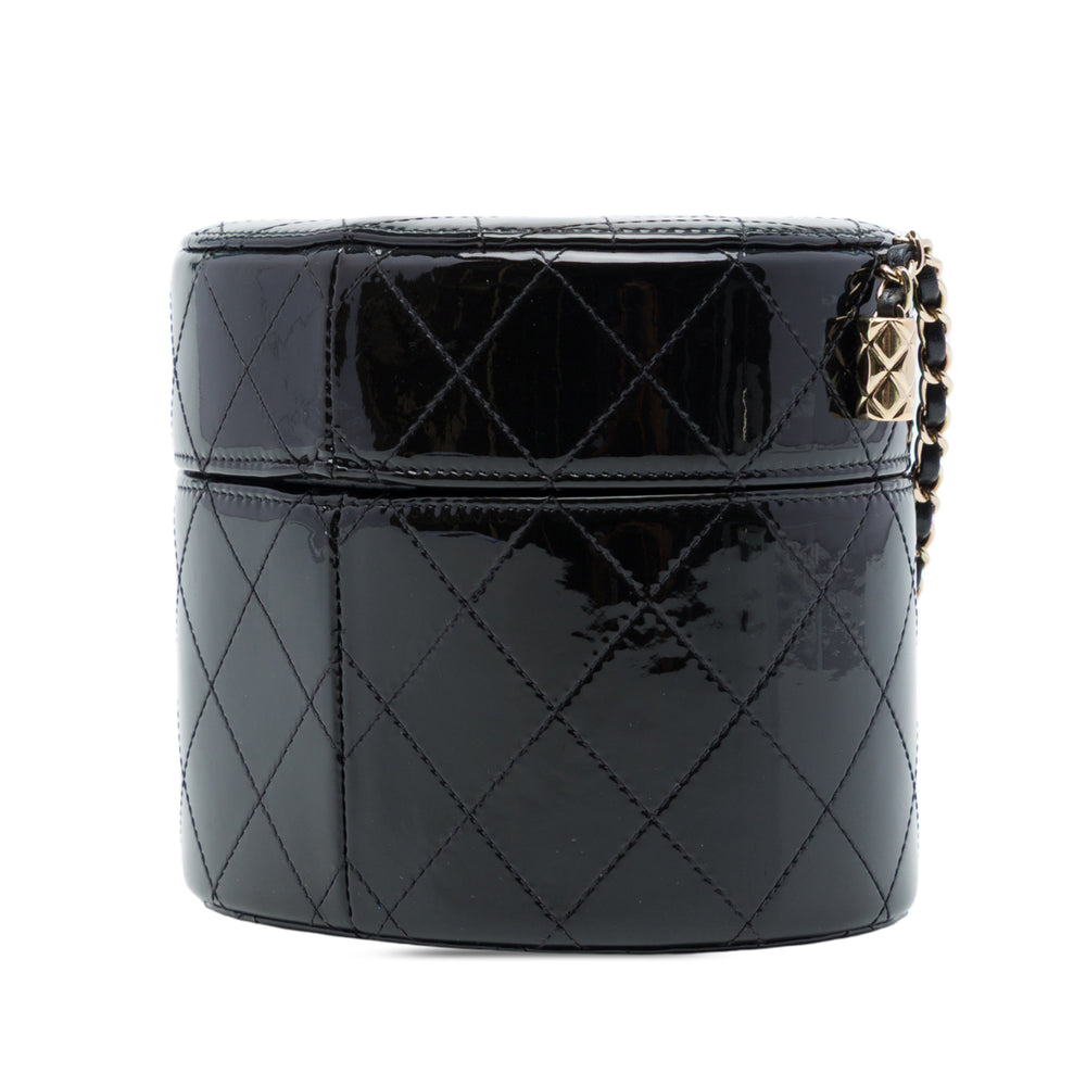 Chanel CC Matelassé Rond Vanity Pochette avec chaîne Noir – vue 2 – GABY PARIS