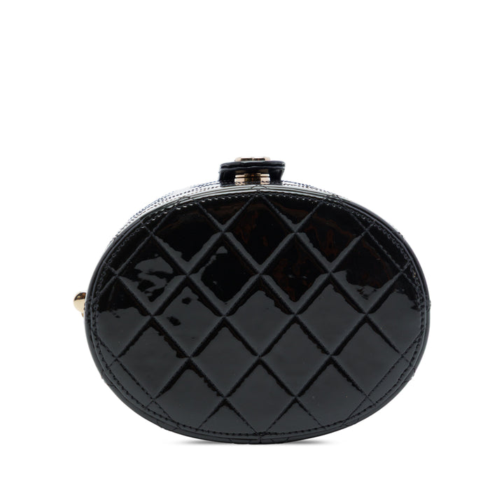 Chanel CC Matelassé Rond Vanity Pochette avec chaîne Noir – vue 3 – GABY PARIS